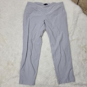 Eileen Fisher Textured Knit Pull On Straight Leg Ankle Pants Gray size large